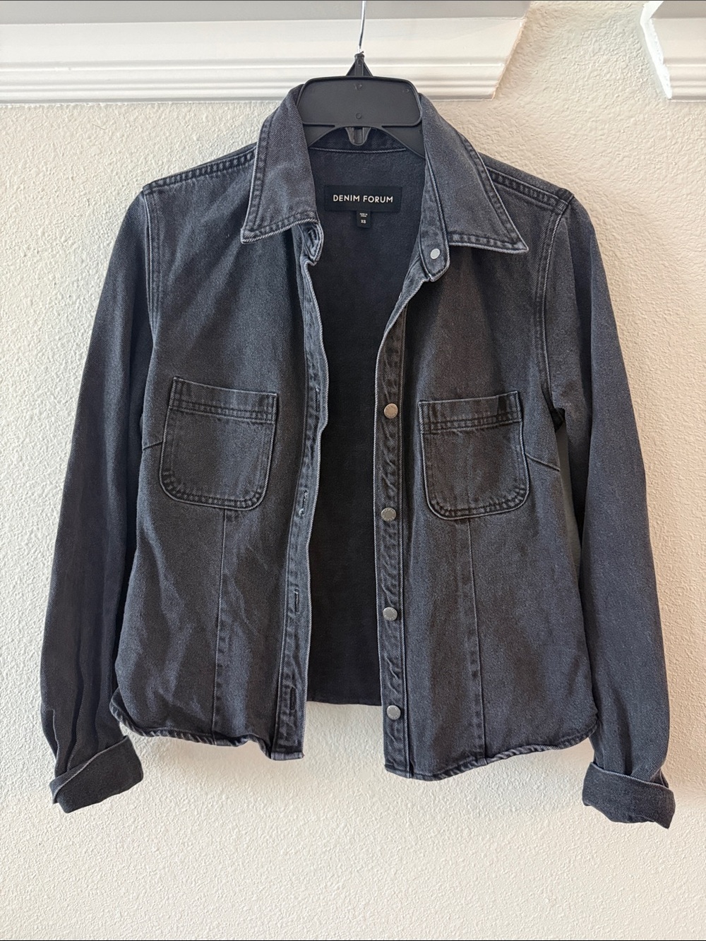 Aritzia Charcoal Washed Denim Jacket